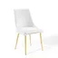 White Velvet Upholstered Side Chair with Wood and Metal Legs