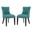 Elegant Teal Tufted Upholstered Side Chair with Nailhead Trim