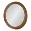 Walnut Round Wood Wall Mirror with Shelf 30"