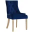 Sapphire Velvet Tufted Parsons Side Chair with Light Wood Legs