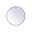 Blue Round Full Length Mirror with Wood Frame