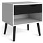 Diana Scandinavian Two-Tone White & Black Matte Nightstand with Drawer