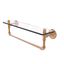 Industrial Brushed Bronze 22'' Wall-Mounted Glass Shelf with Towel Bar