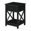 Oxford 16'' Black Square MDF End Table with Storage