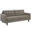 Granite Tufted Fabric Track Arm Sofa with Wood Legs