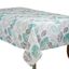 Mint and Grey Floral Leaf Print Rectangular Tablecloth