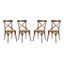 Country Charm Walnut Wood Cross Back Side Chair
