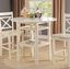 Classic Cream Round Wooden Counter Height Table with Wine Glass Storage