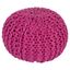 Bright Purple Round Woolen Knitted Pouf