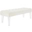 Ivory Velvet Tufted Bench with Tapered Acrylic Legs