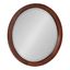 22" Round Walnut Brown Solid Poplar Wood Framed Wall Mirror