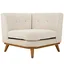 Beige Mid-Century Modern Upholstered Fabric Corner Chair