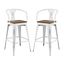 Promenade Vintage White Metal and Bamboo 41" Bar Stool Set