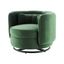 Luxurious Black Emerald Velvet Swivel Accent Chair with Metal Base