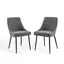 Charcoal Black Velvet Upholstered Dining Chair with Metal Legs, Set of 2