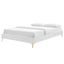 Sutton King White Velvet Upholstered Bed Frame with Gold Legs