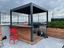 Dark Gray Aluminum Freestanding Pergola with LED Lighting, 10' x 10'