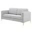 Kaiya Light Gray Velvet Sofa with Wood Frame and Removable Cushions