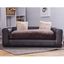 Large Espresso Leatherette Orthopedic Pet Sofa with Cushions