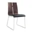 Lauren Black Faux Leather and Walnut Side Chair