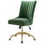 Ergonomic Executive Swivel Office Chair in Gold Emerald with Metal Base