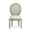 Zentique Fluted Leg Gray Oak & Natural Linen Medallion Chair