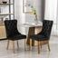 Elegant Black Velvet Tufted Dining Chair with Golden Legs, Set of 2