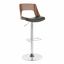 Valencia Mid-Century Adjustable Black Faux Leather Barstool Set