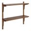 Rustic Brown Poplar Wood Floating Wall Shelf with Two Tiers