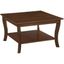 Espresso Rubberwood Square Coffee Table with Shelf