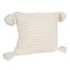 White Acrylic Ribbed Knit Pillow Cover with Tassels