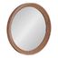 24-Inch Round Brown Wood Framed Vanity Mirror