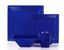 16 Piece Blue Ceramic Square Beaded Dinnerware Set