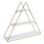 White and Gold Triangular Three-Tier Wall Shelf