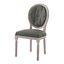 Natural Gray Upholstered Velvet Side Chair with Wood Frame