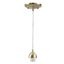 Antique Ash Brass Mini Pendant Light with Glass Shade