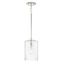 Emerson Polished Nickel 1-Light Pendant with Embossed Seeded Glass