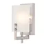 Enzo James Contemporary Brushed Nickel Wall Sconce with Frosted Glass