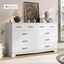 White Engineered Wood 10-Drawer Dresser with Charging Station