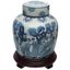 10" Blue and White Porcelain Ginger Jar with Lid