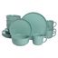 Seafoam Ceramic 16-Piece Dinnerware Set with Glossy Finish