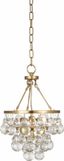 Elegant Bling Glass Drop Pendant in Antique Brass and Polished Nickel