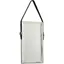 Rectangular Silver Metal Wall Mirror with Leather Strap