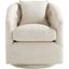 Cream Contemporary Swivel Accent Chair with Down Sloping Arms
