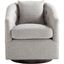 Contemporary Swivel Accent Chair in Sophisticated Gray with Wood Base