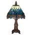 Lakeside Blue & Pond Green Stained Glass Dragonfly Mini Lamp