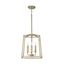 Elegant Aged Brass 4-Light Foyer Pendant with Candelabra Base