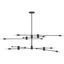 Matte Black Adjustable 12-Light Industrial Chandelier