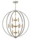 Euclid Transitional-Modern 12-Light Globe Pendant in Cement Gray