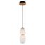 13" Black and Gold LED Pendant Light with Satin White Glass